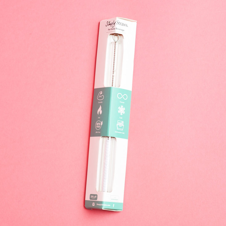 Goddess Provisions April 2019 glass straw in packaging
