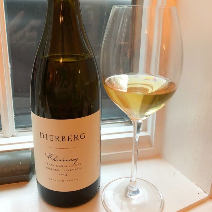 Gold Medal Wine Club April 2019 - 2014 Dierberg Chardonnay With Glass Front