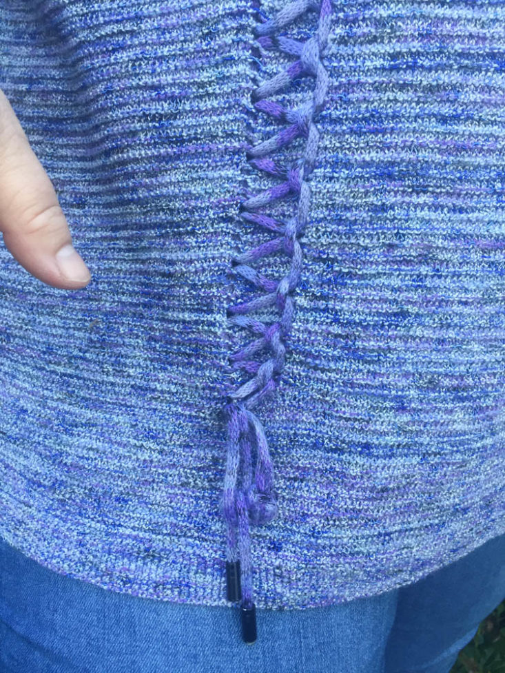 Gwynnie Bee Box March 2019 - NIC+ZOE Spacedye Braided Up Pullover Sweater Closer Side