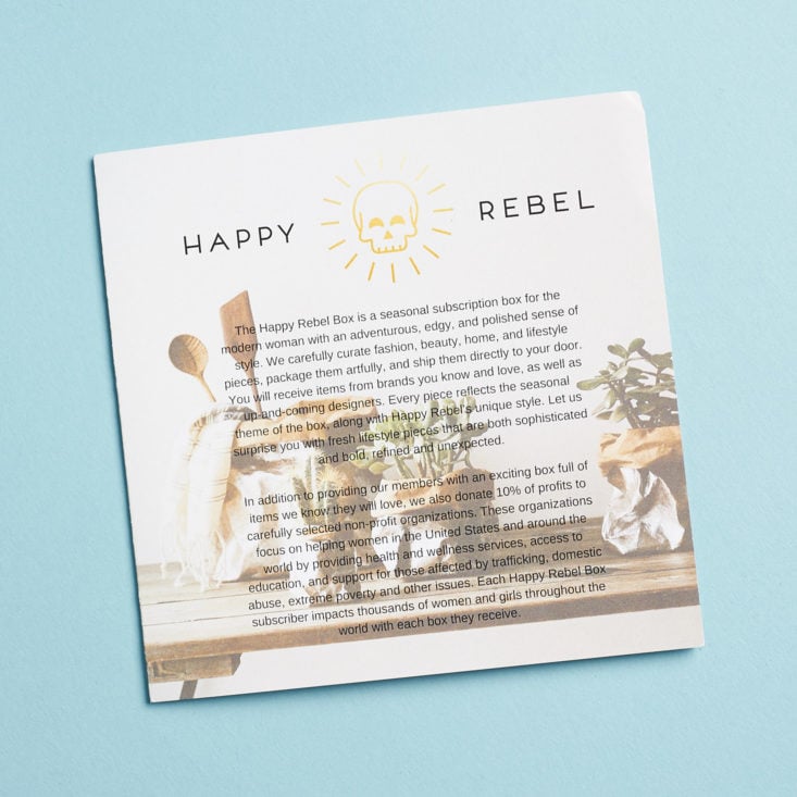 Happy Rebel Box Spring March 2019 booklet cover