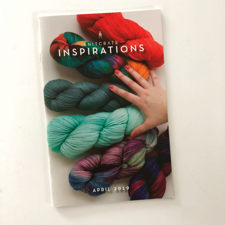 Knitcrate Yarn Review April 2019 - Booklet Cover Top