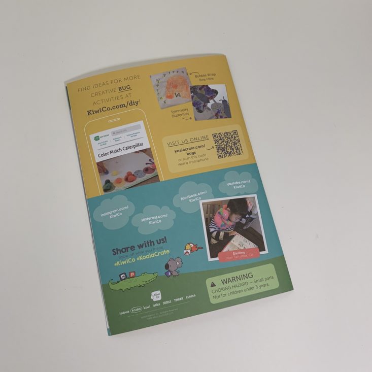 Koala Crate Bugs Review March 2019 - Information Booklet Back Top