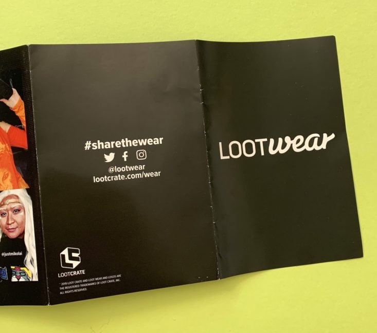 Loot Socks “Transformation” Review February 2019 - Information Booklet 6 Top