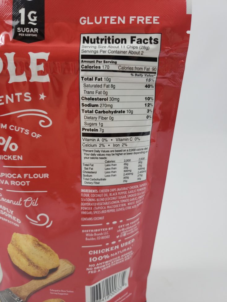 Monthly Box Of Food And Snack Review April 2019 - Chicken Chips Barbecue Flavor Info Back