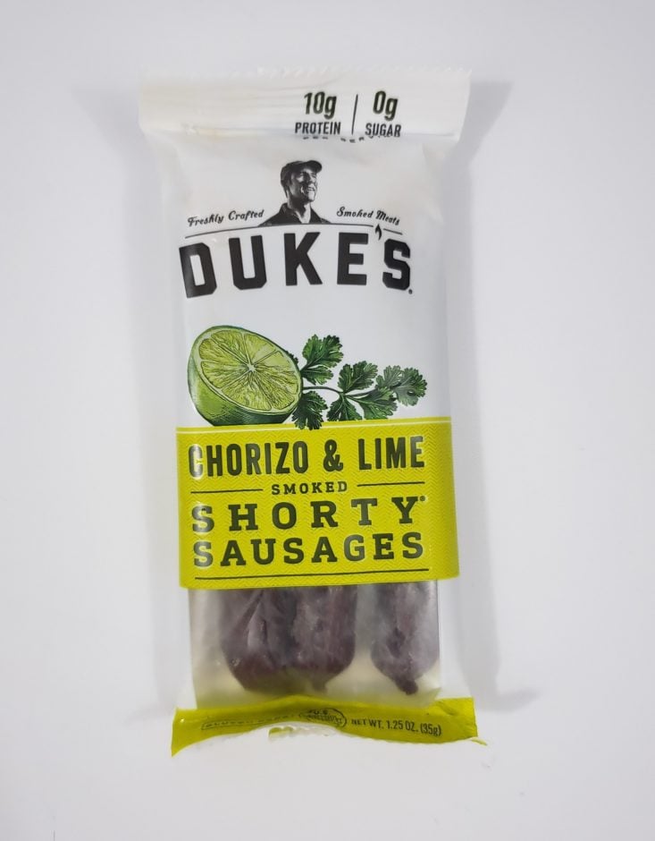 Monthly Box Of Food And Snack Review April 2019 - Chorizo & Lime Shorty Sausage Snack Front
