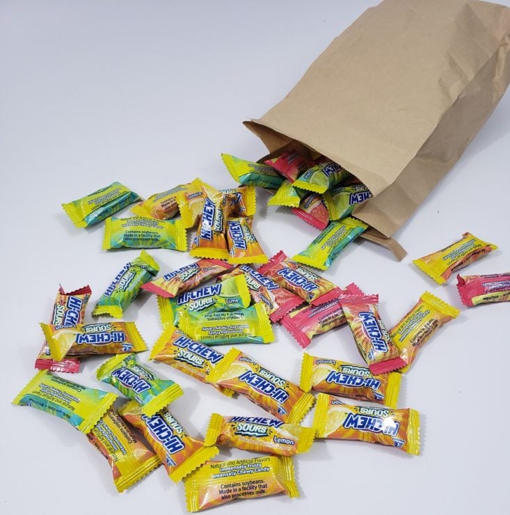 Monthly Box Of Food And Snack Review April 2019 - Hi-Chew Sours Candies Packet Open Top