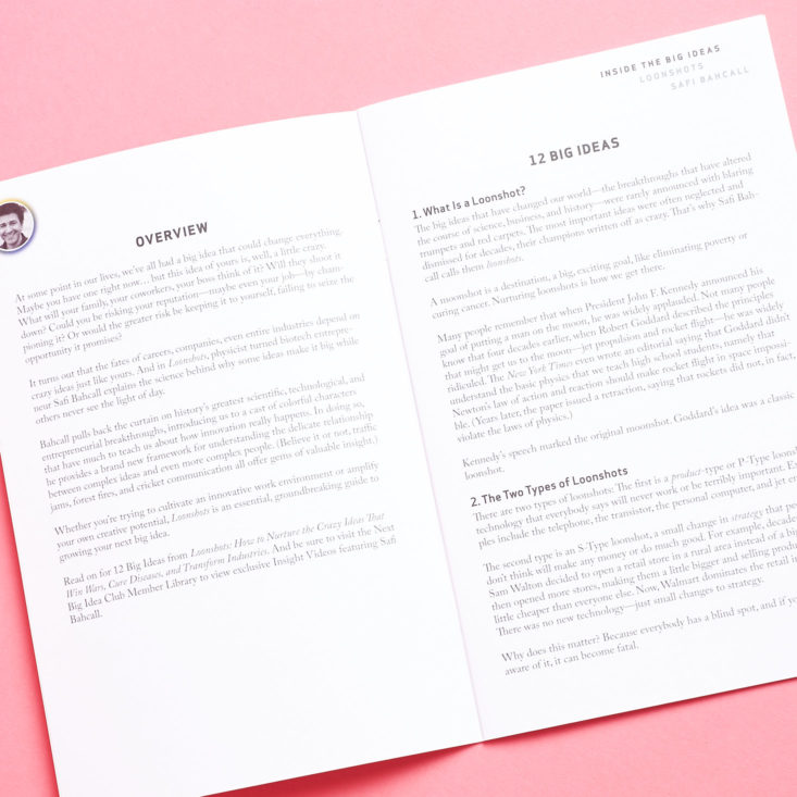 Next Big Idea Club Spring April 2019 loonshots guide pages