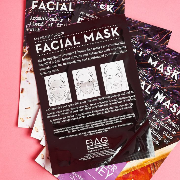 Peaches and Petals March 2019 sheet mask instructions
