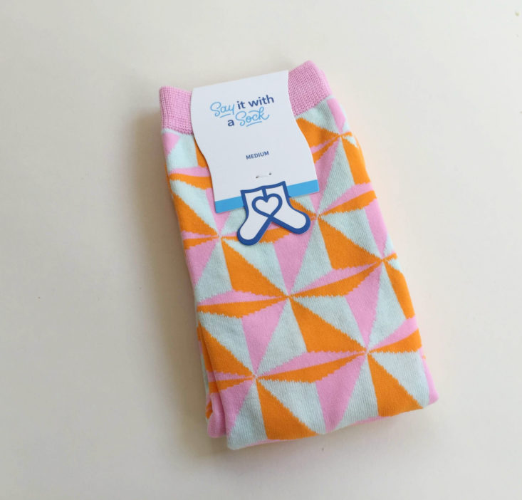 Say It With a Sock April 2019 - Geo socks folded Top