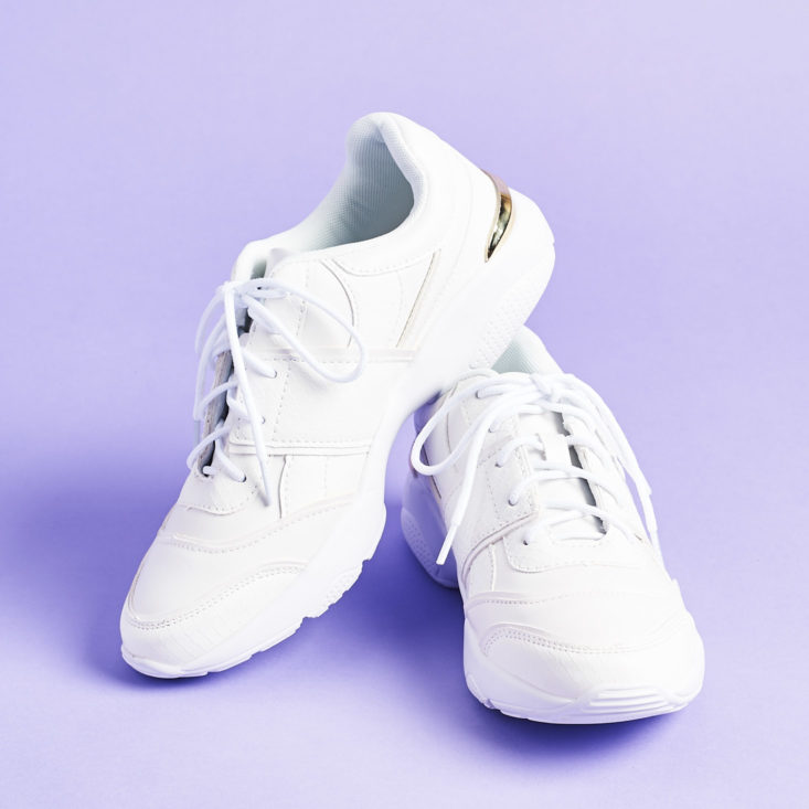 ShoeDazzle April 2019 chunky 90s white sneakers