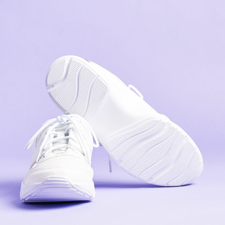ShoeDazzle April 2019 soles of chunky white sneakers
