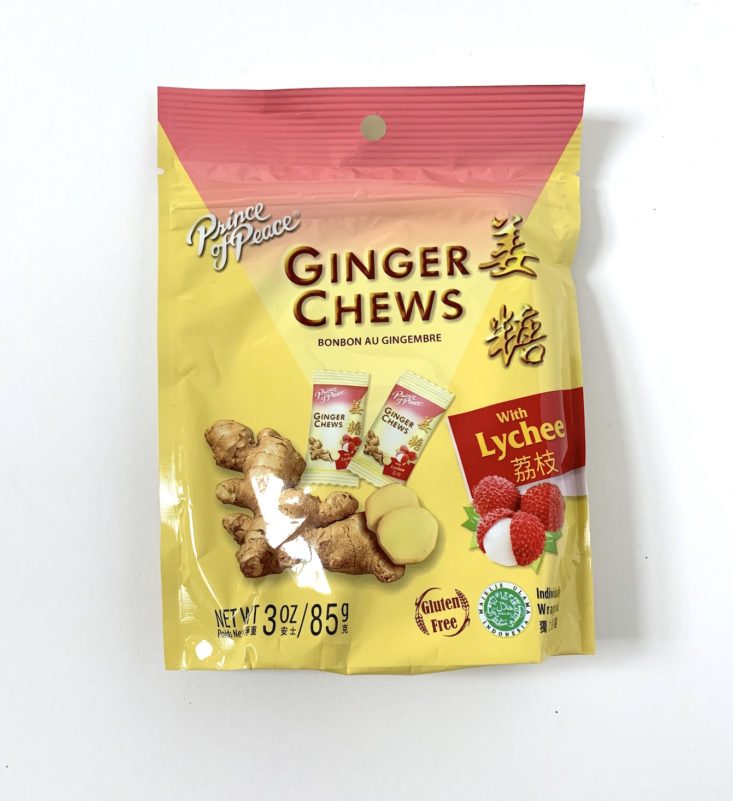 SnackSack Classic Review March 2019 - Prince of Peace Lychee Ginger Chews PAcket Top