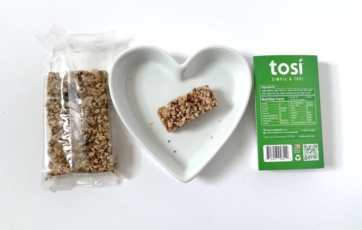 SnackSack Classic Review March 2019 - Tosi Health Superbites Singles in Blueberry Almond Served Top