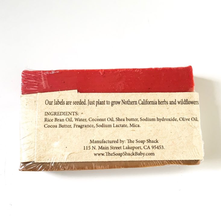 Soap Shack The Soap Club Review March 2019 - Cherry Almond Soap Bar Back Top