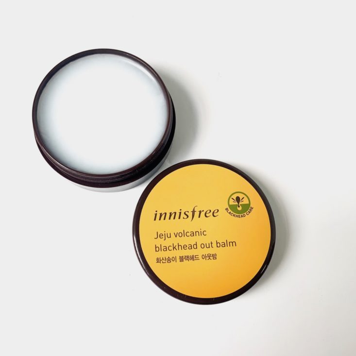 Sooni Pouch Review April 2019 - Innisfree Jeju Volcanic Blackhead Out Balm Uncapped Top