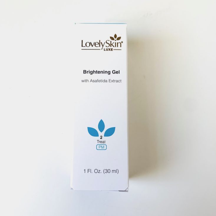 Spring Beauty Report April 2019 - Lovely Skin LUXE Brightening Gel Box Front