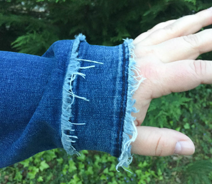 Stitch Fix Plus Size Clothing Subscription Box Review April 2019 - Abby Frayed Hem Jacket By Curve Appeal 2