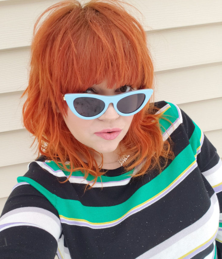 Trunk Club Plus Size Subscription Box Review March 2019 - 50mm Cat Eye Sunglasses by BP 2 On Front