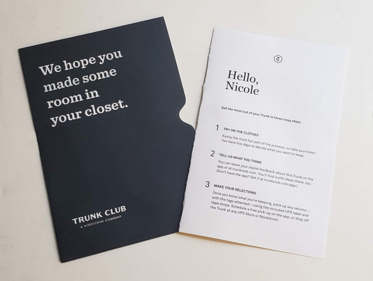 Trunk Club Plus Size Subscription Box Review March 2019 - Note From Stylist Top
