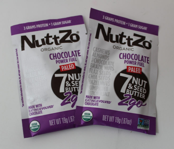 Vegan Cuts Snack April 2019 - Nuttzo Package Top