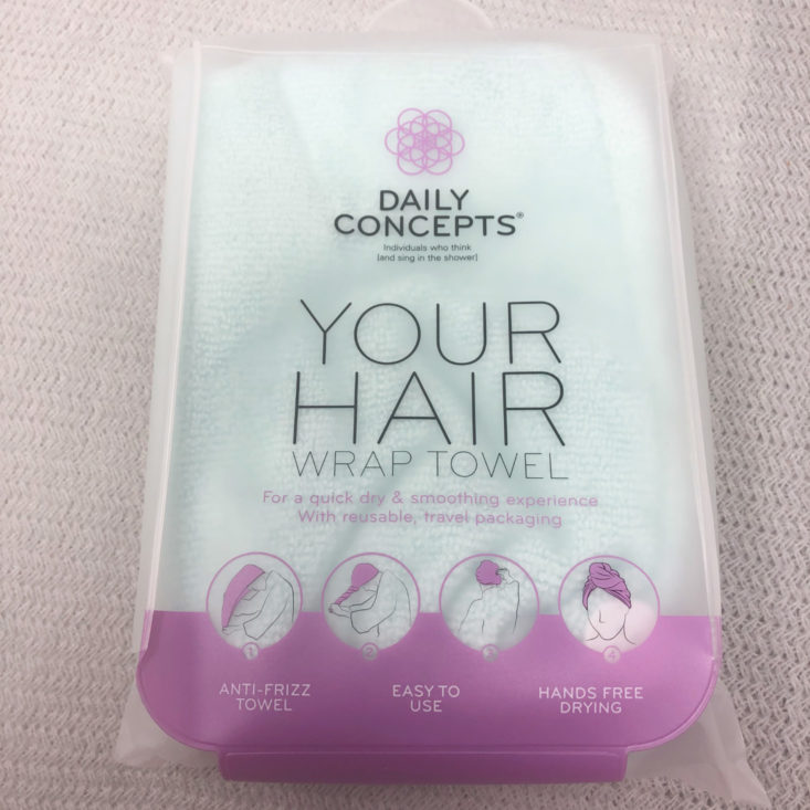Vine Oh! “Oh! Happy Day” Box Review Spring 2019 - Daily Concepts Hair Towel Wrap (Teal) Front Top