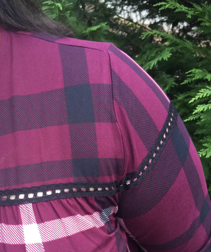 Wantable Style March 2019 - Plaid Knit Top by Guilt Trip Shoulder