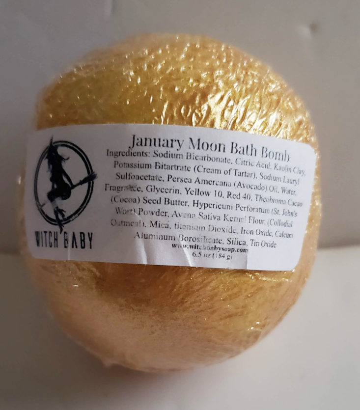 Witch Baby Soap Subscription Box Winter 2018 - January Moon Bath Bomb 1