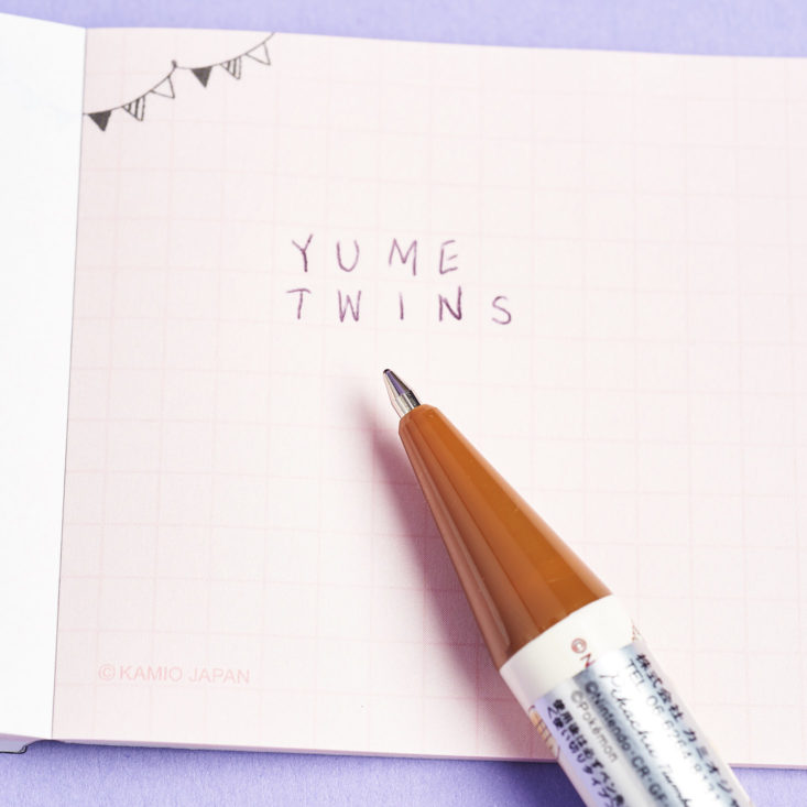 Yume Twins April 2019 pen writing test