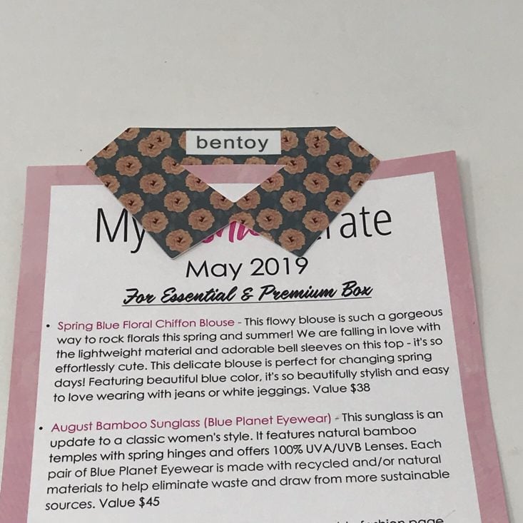 my fashion crate styling subscription review may 2019 collar shaped bookmark