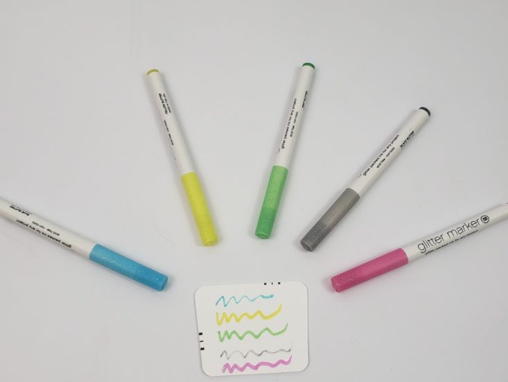 BUSY BEE STATIONERY Subscription Box May 2019 - Glitter Markers Open Back Top 2