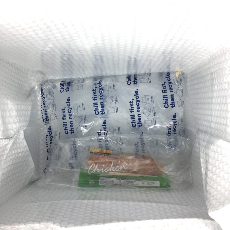 Blue Apron Subscription Box Review May 2019 - COOLED MEAT Top