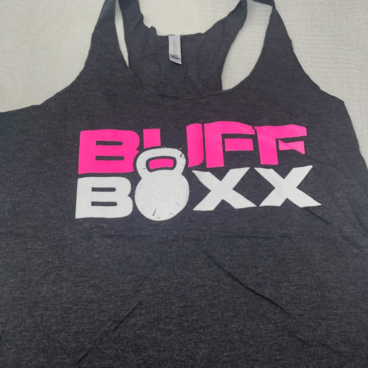 BuffBoxx Fitness Subscription Review April 2019 - BUFFBOXX WOMEN'S RACERBACK TANK- HEATHER BLACK 1
