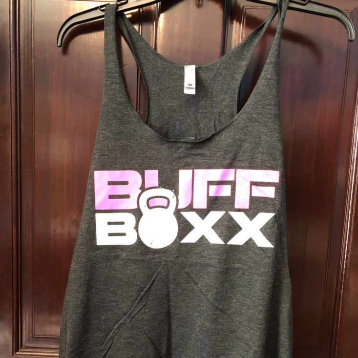 BuffBoxx Fitness Subscription Review April 2019 - BUFFBOXX WOMEN'S RACERBACK TANK- HEATHER BLACK 4