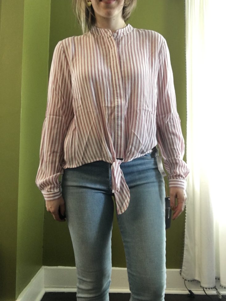 DAILYLOOK styling subscription review may 2019 striped tie top