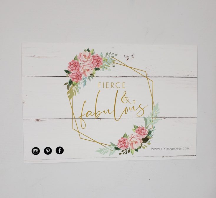FLAIR & PAPER Subscription Box Review May 2019 - Welcoming Card 1 Top