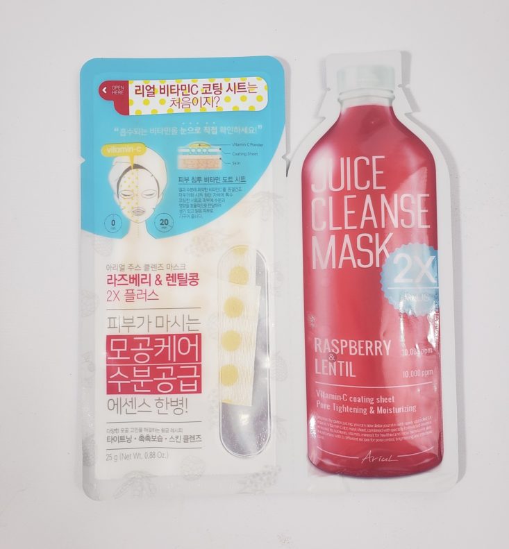 Facetory Lux Plus Box April 2019 - Ariul Juice Cleanse Mask 2x Raspberry Lead 1