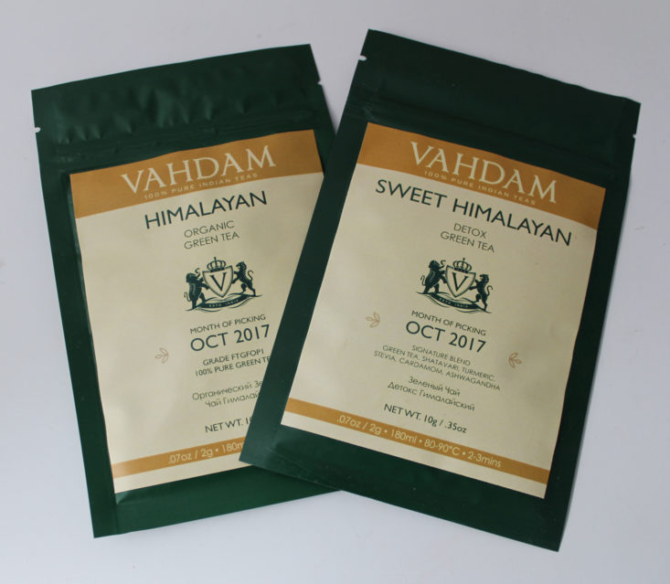 Fit Snack Box May 2019 - Vahdam Organic Green Tea - Tea 2