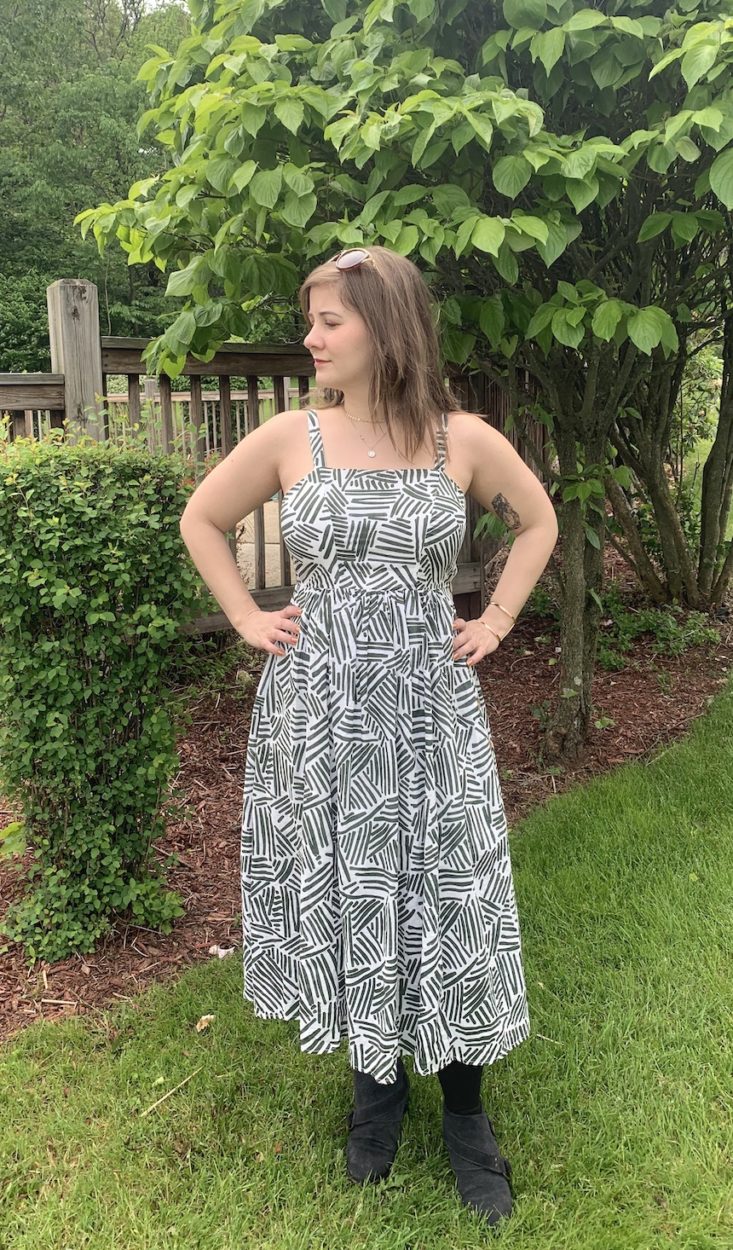 Golden Tote Clothing Tote Review May 2019 - Out of Africa Midi Dress 2 Front