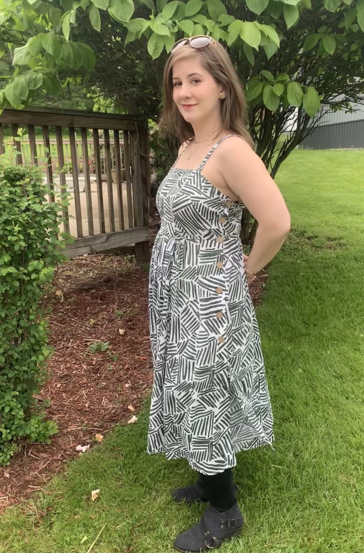 Golden Tote Clothing Tote Review May 2019 - Out of Africa Midi Dress 3 Front
