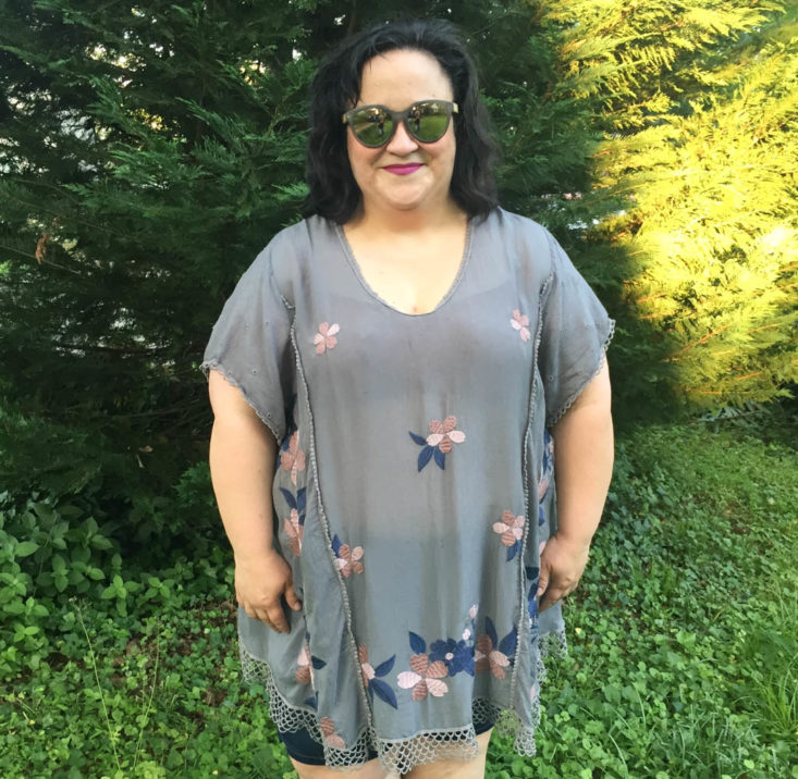 Gwynnie Bee May 2019 - Lace Trim Royal Blouse Front