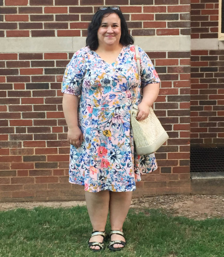 Gwynnie Bee May 2019 - Pink Floral Fit And Flare Dress Front