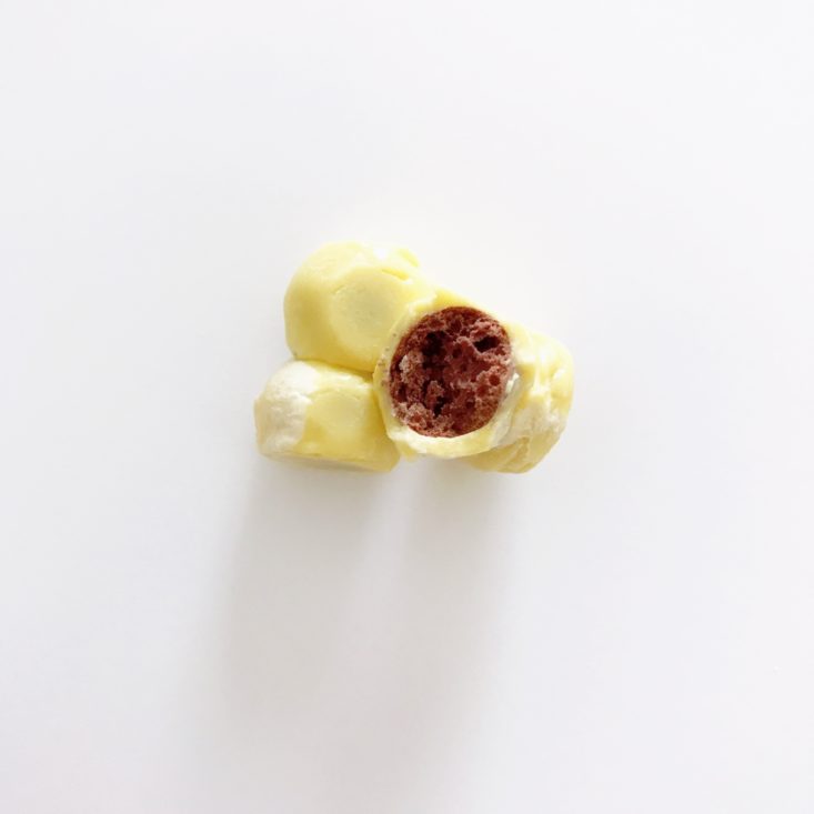 Japan Candy Box Sakura Surprise Review April 2019 - Morinaga Chocoball Chocolate Banana Flavor Pieces Top