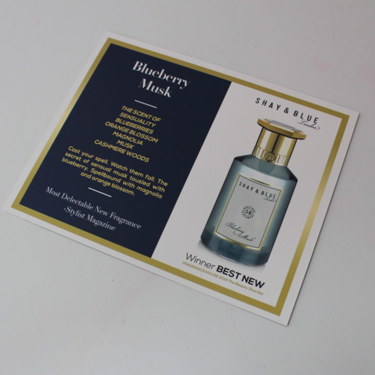 Luxury Scent Box May 2019 - Booklet Back