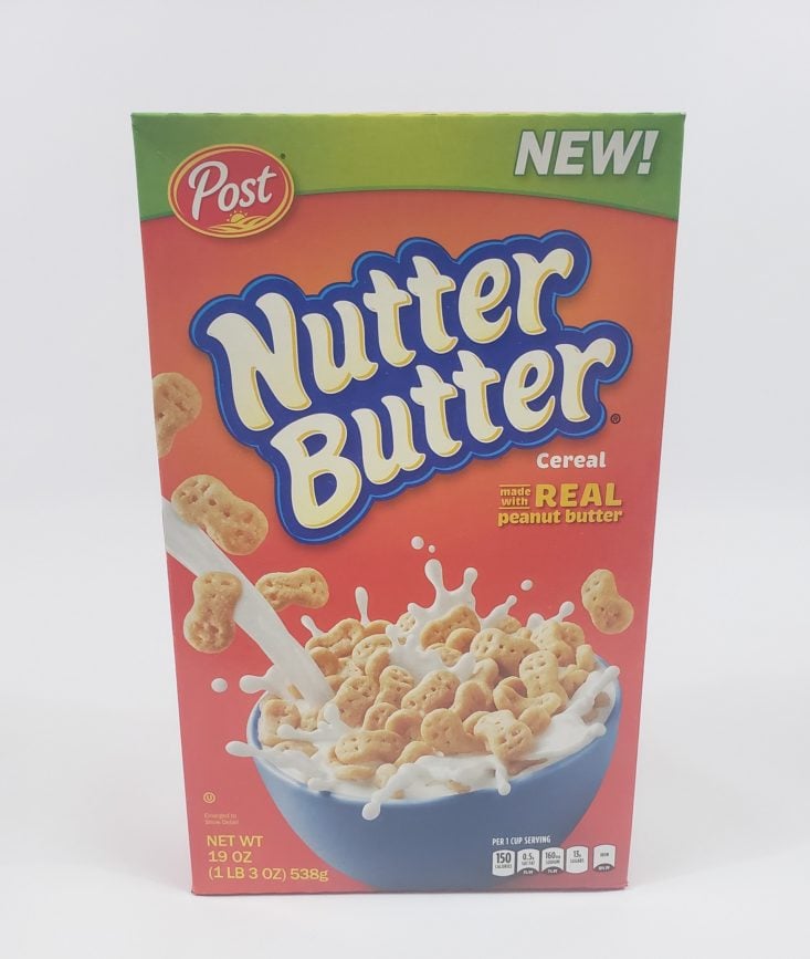 MONTHLY BOX OF FOOD AND SNACK REVIEW MAY 2019 - Nutter Butter Cereal Box Front