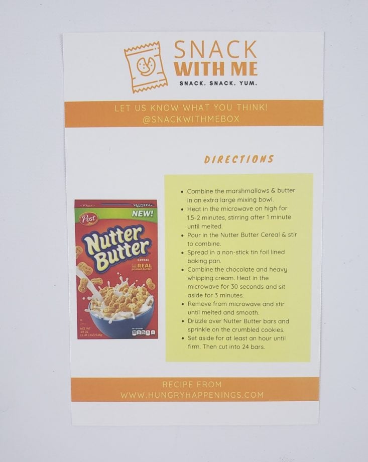 MONTHLY BOX OF FOOD AND SNACK REVIEW MAY 2019 - Recipe Card Back Top