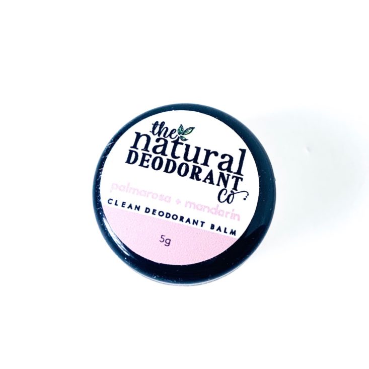 Naturisimo Blooming Gorgeous Discovery Box Review - Natural Deodorant Co. Palmarosa & Mandarin Clean Deodorant Balm 1 Top
