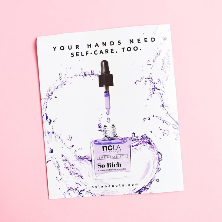 New Beauty Test Tube April 2019 review booklet back cover
