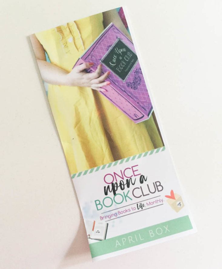 Once Upon A Book Club April 2019 - Booklet