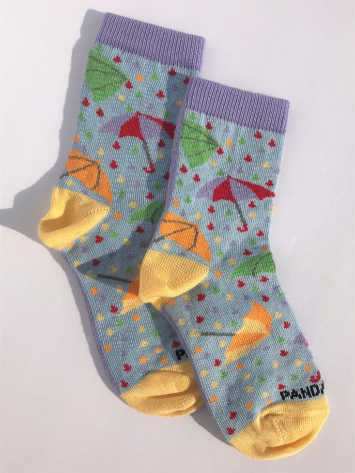 Panda Pals Kid’s Socks May 2019 - Umbrella Socks Laidout