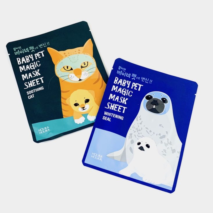 Pink Seoul Mask April 2019 - Holika Holika Soothing Cat And Whitening Seal Baby Pet Sheet Mask